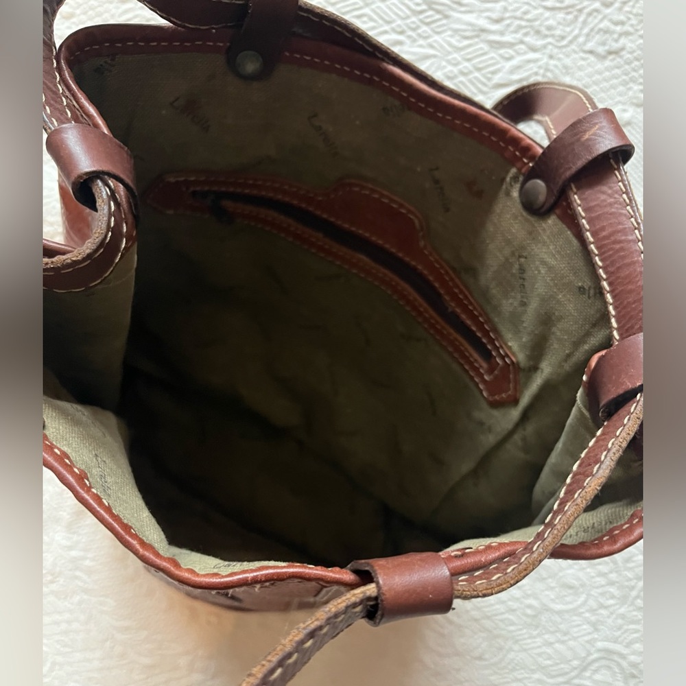 leather bag LARELLA ITALY bucket bag backpack w/ straps Italian vintage - Picture 7 of 17
